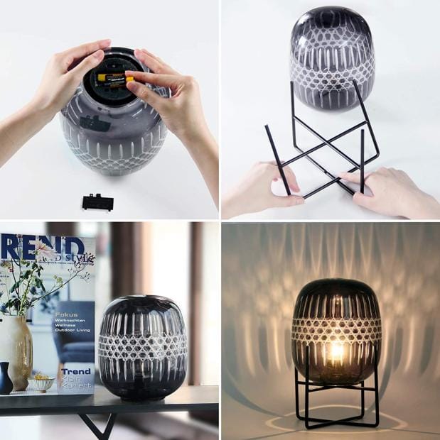 Hot Sales Unique Carving Battery Operated Table Lamp With Timer Function (6)