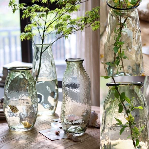 Hot sales superior design Irregular Shape Clear glass vase (2)